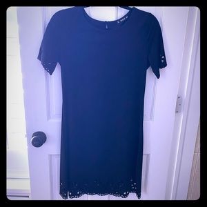 Short sleeve black work dress